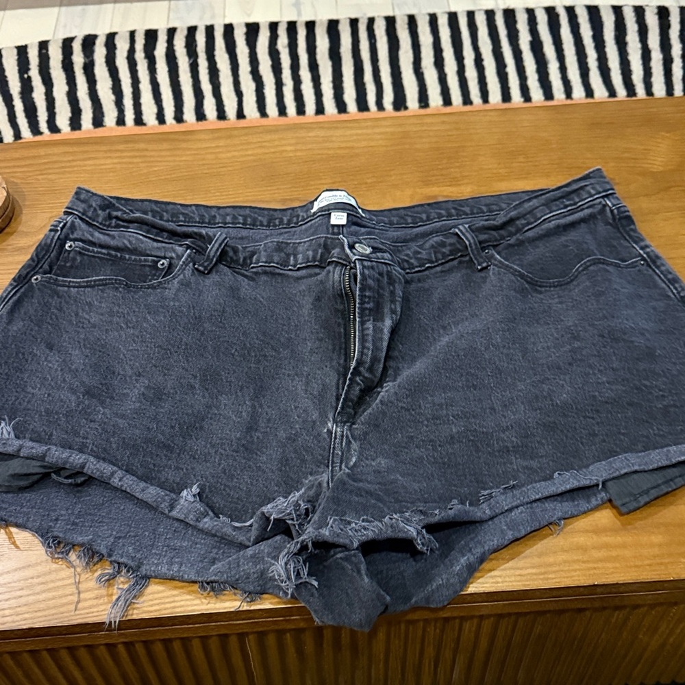 Abercrombie & Fitch Faded Black Jean Shorts